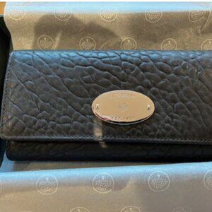 Mulberry leather wallet, black, new in box